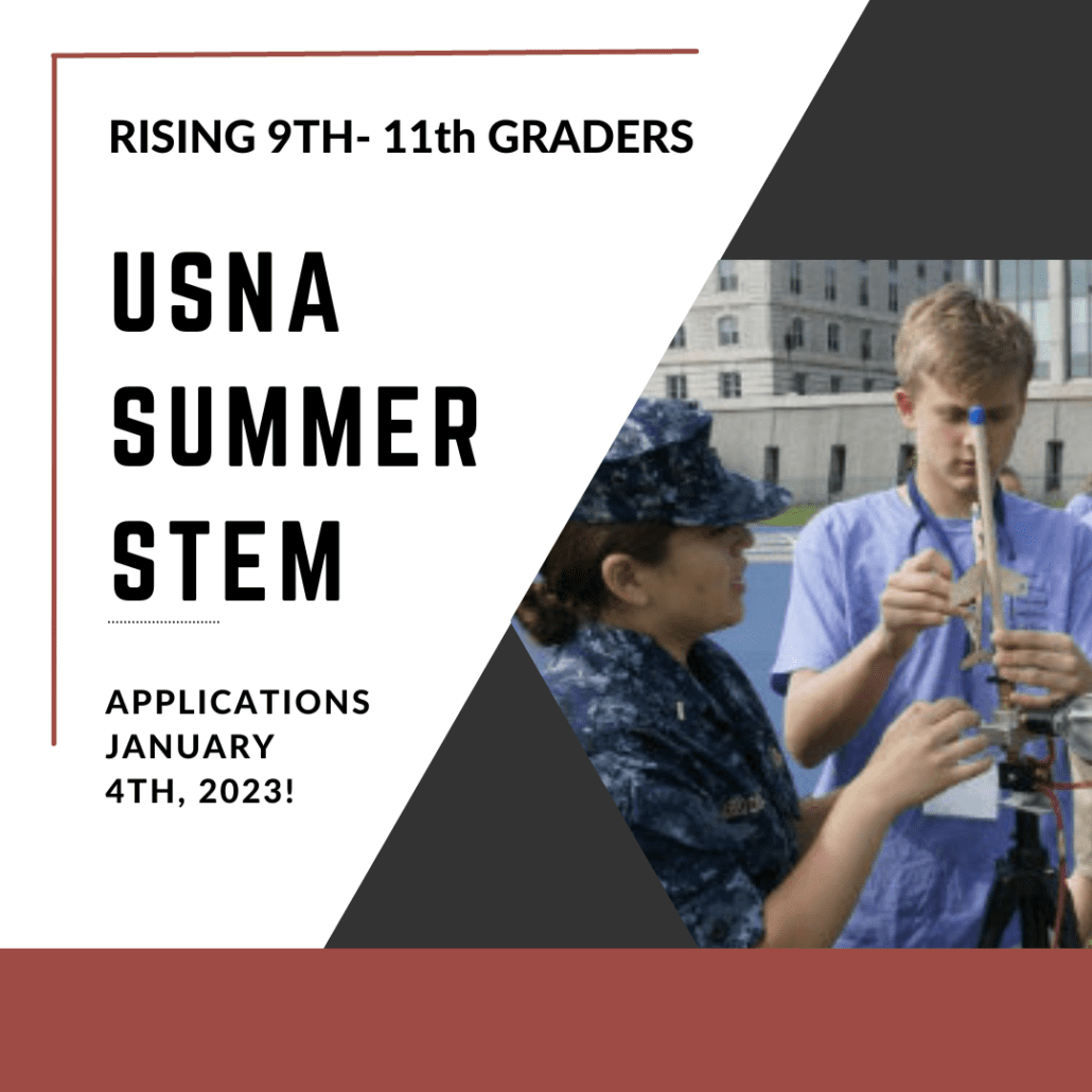 2023 USNA SUMMER STEM APPLICATIONS ARE NOW OPEN! Academy Endeavors